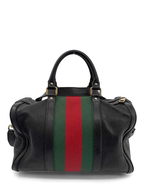 gucci vintage web boston bag with classic stripes|Gucci microguccissima Boston bag.